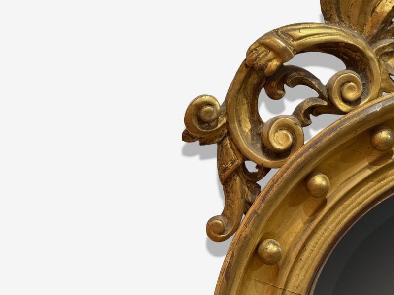 Federal Style, Giltwood, Convex Mirror, Regency Wall Mirrors, England, 19th C. - 7