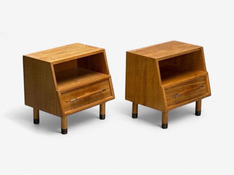 John Keal, Bleached Mahogany, Open Nightstands, USA, 1960s - 2