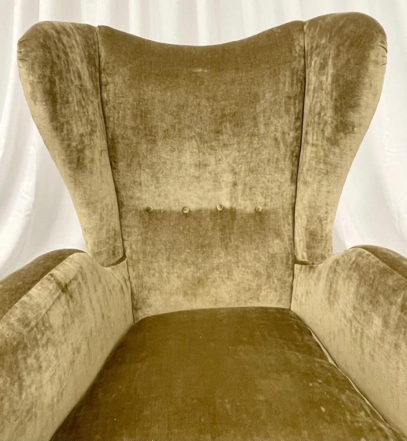 Pair Mid-Century Modern French Designer Wingback, Lounge Chairs, France, 1970s - 5