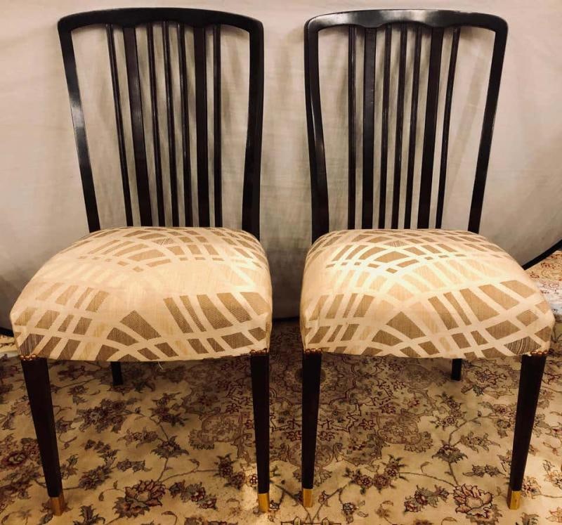 Georg Kofoed Style Mid-Century Modern Ebony Dining or Side Chairs Set of 24: Title: Georg Kofoed Style Mid-Century Modern Ebony Dining or Side Chairs Set of 24 Description: Georg Kofoed Style Mid-Century Modern Ebony Dining or Side Chairs Set of 24 For sale: a stunning set of
