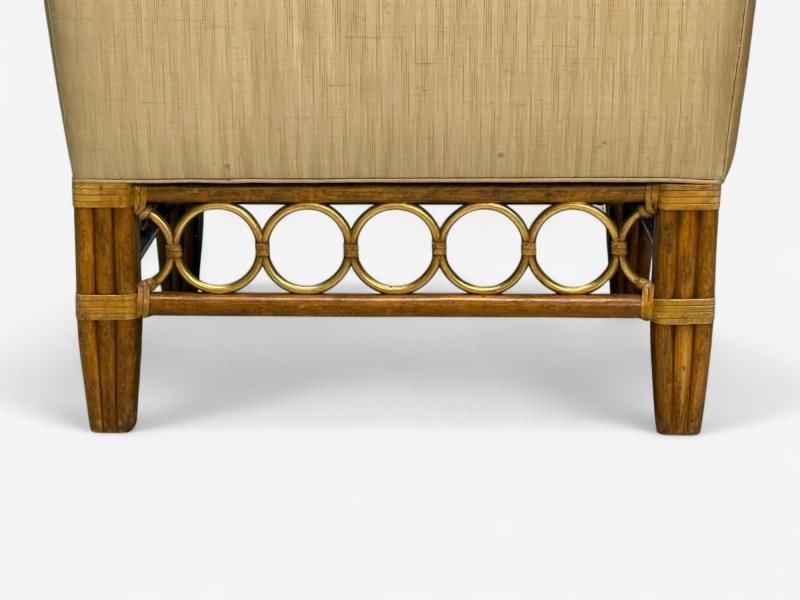 McGuire, Bamboo, Rattan, Fabric, Large Lounge Chairs, USA, 1960s - 7