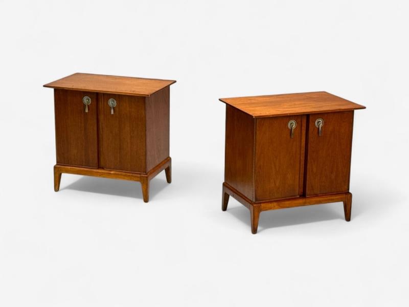 Maddox, Mid-Century Modern, Walnut, Stainless Steel, Nightstands, USA, 1960s - 4