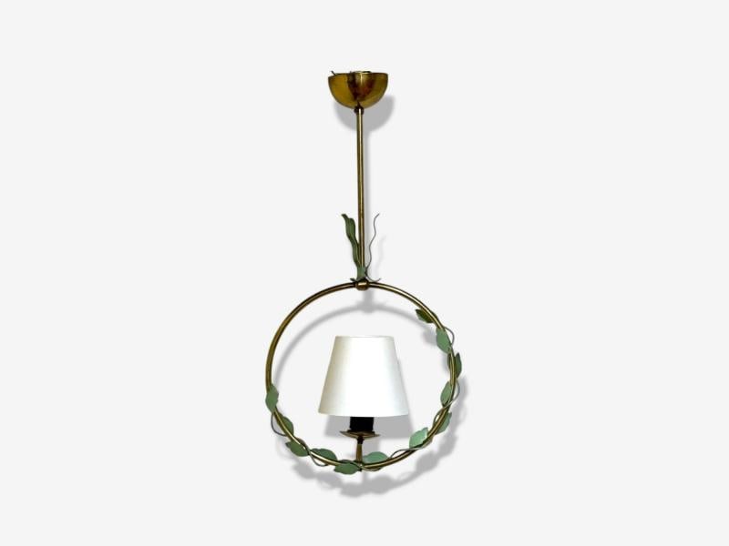Nybro Armaturfabrik, Swedish Modern, Brass, Metal, Pendant Light, Sweden, 1950s - 2