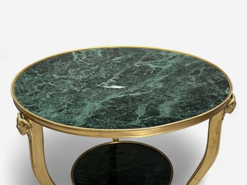 Louis XVI Style, Hollywood Regency, Bronze, Green Marble, Gueridons, 20th c. - 7