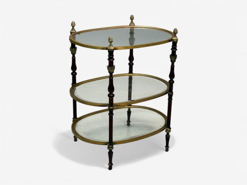Maison Baguès Style, Hollywood Regency, Bronze, Small Étagère, France, 1940s - 2