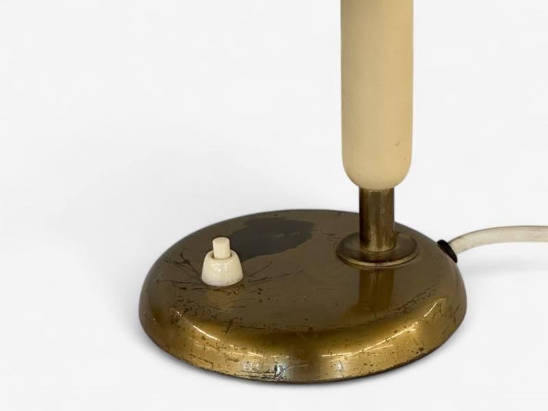 Harald Notini, Swedish Modern, Patinated Brass, Wood, Rare Table Lamp, 1930s - 4