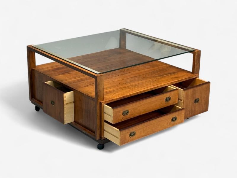 Henning Korch, Danish Modern, Rosewood, Rolling Coffee Table, Denmark, 1960s - 6