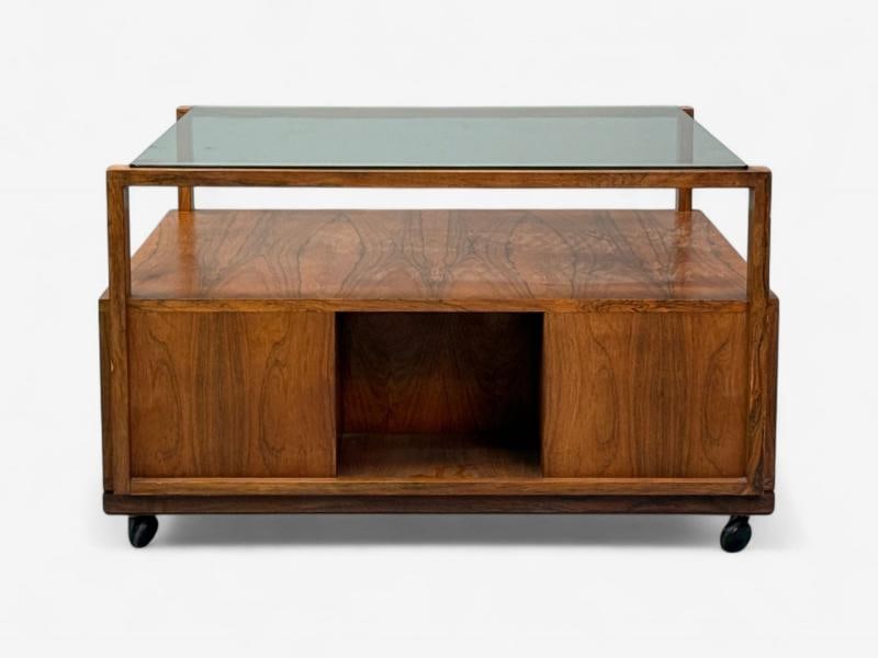 Henning Korch, Danish Modern, Rosewood, Rolling Coffee Table, Denmark, 1960s - 7