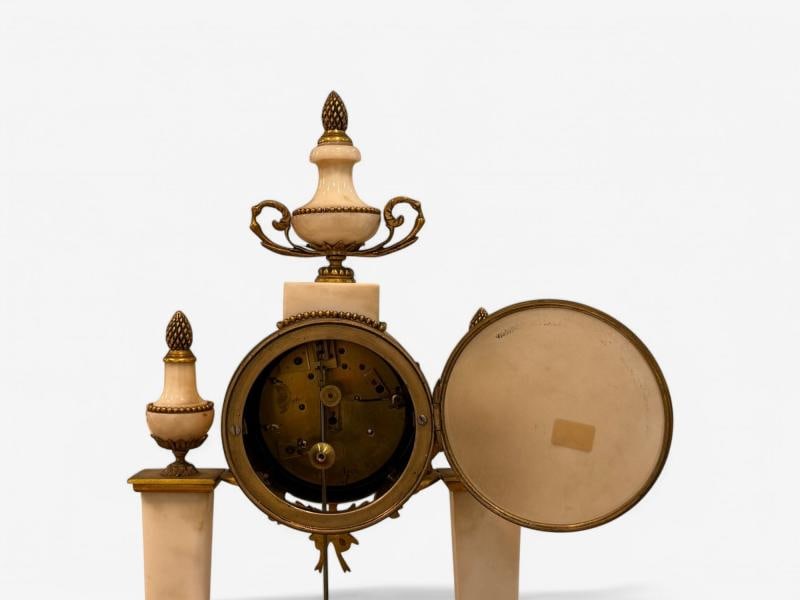 Hubert Sarton Style, Louis XVI, Porcelain, Bronze, Marble, Mantle Clock, 19th C. - 12