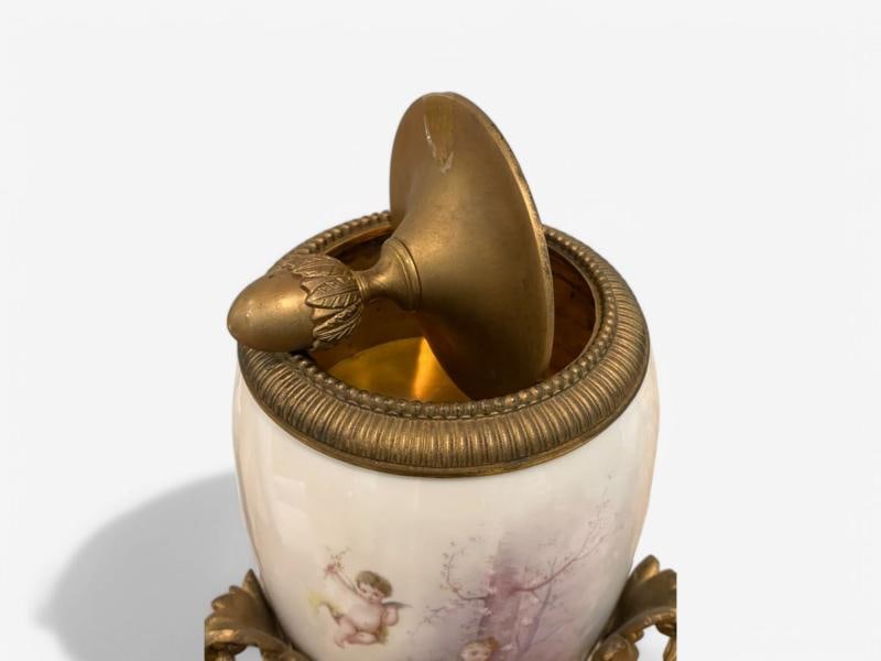Sevres Style, Porcelain, Bronze, Urn with Allegory Scene of Nude Woman, 1930s - 10