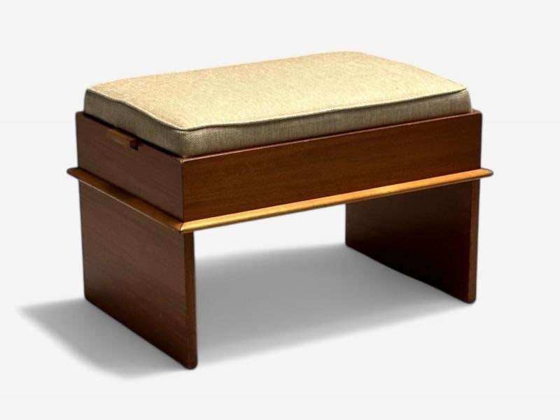 Paul Frankl, John Stuart, Mahogany, Maple, Rare Station Wagon Ottoman, 1950s - 2