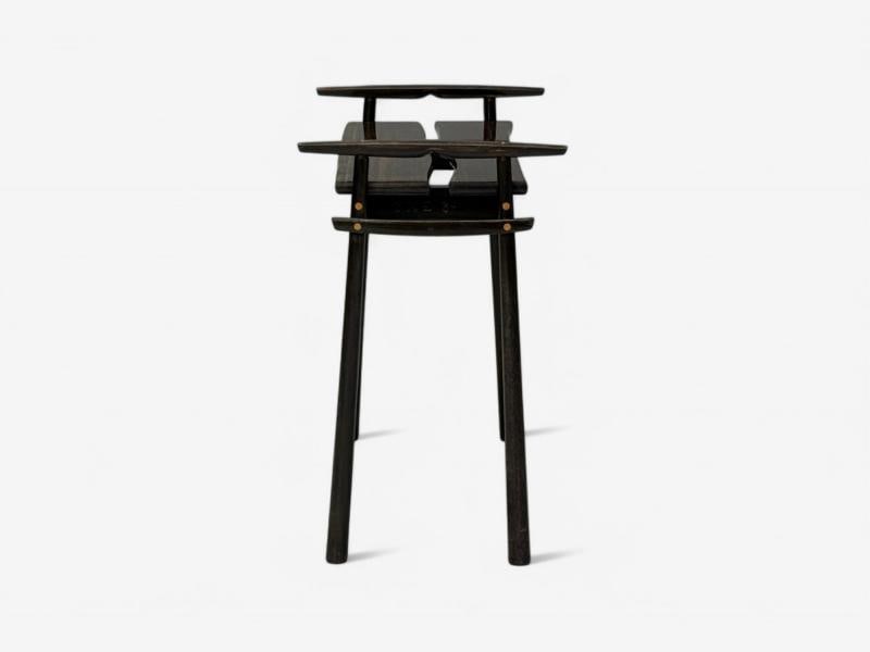 David Ebner, American Studio Craft, Ebony Wood, Rare Torii Side Table, USA, 1984 - 5