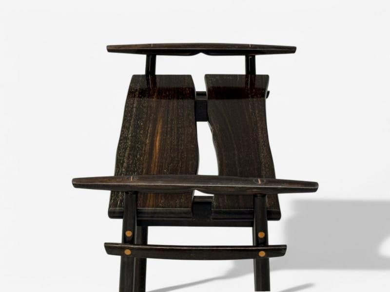 David Ebner, American Studio Craft, Ebony Wood, Rare Torii Side Table, USA, 1984 - 6