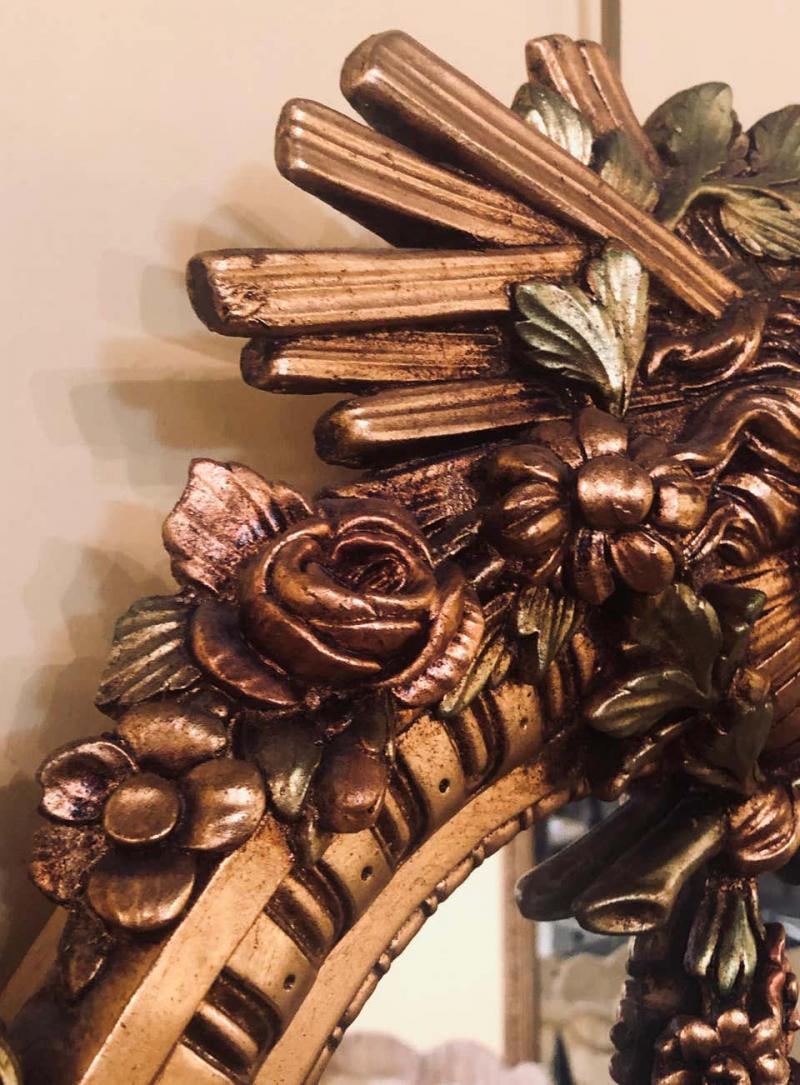 Hollywood Regency Carved Wall Console or Over the Mantle Mirror - 5