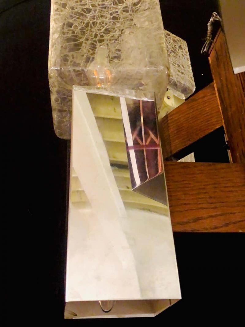 Art Deco Style Glass and Burl Wood Chandelier with 12 Lights and 2 Tier - 12