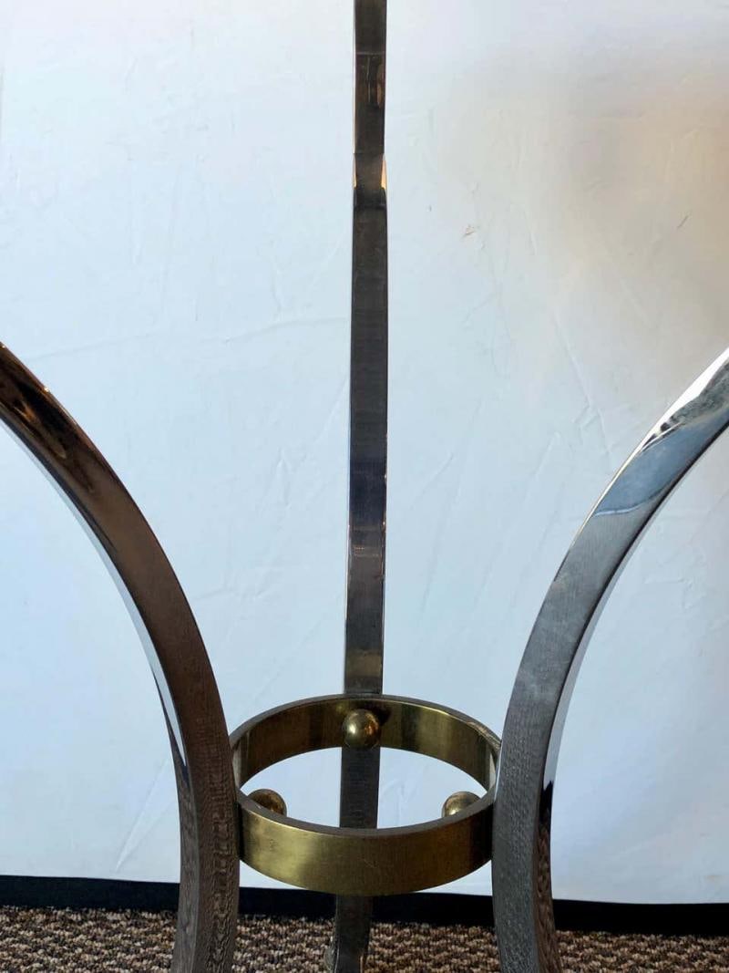 Steel and Bronze Jansen Claw Foot Bouilliotte or End Table with a Marble Top - 4