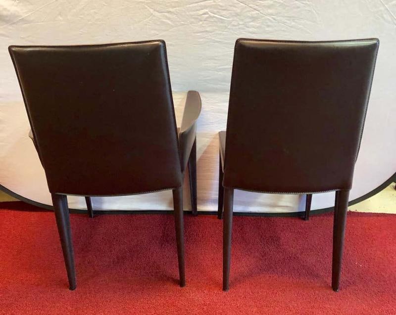 Ten Frag Italian Leather Dining Chairs Marchio Collection by Design Within Reach - 2