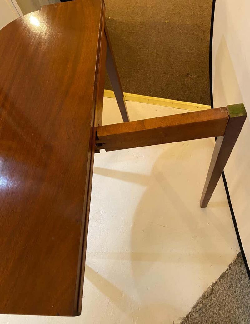 Federal Style Inlaid Flip Top Card or Games Table Demilune - 11