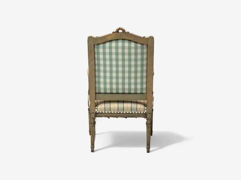 Maison Jansen attr, Louis XVI, Painted Wood, Fabric, Arm Chairs, France, 1940s - 10