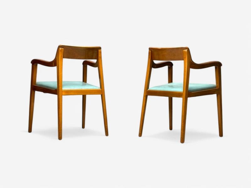 Edward Wormley, Dunbar, Six Riemerschmid Dining Chairs, Walnut, Leather, 1940s - 7