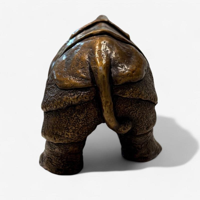 Modern Asian Rhino Sculpture, Hot Cast Bronze, American, 21st C. - 8