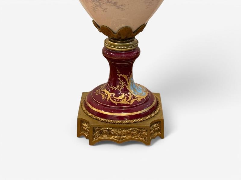 Sevres, Porcelain, Gilt Metal, Vase with Cherub and Maiden, France, 19th C. - 7