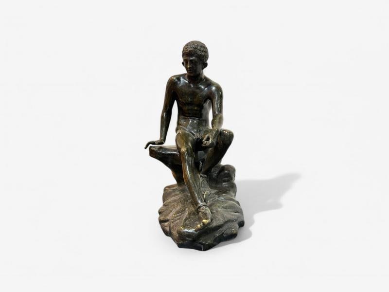 Classical, Cast Bronze, Grand Tour, Statue of Seated Hermes, Italy, 20th C. - 3