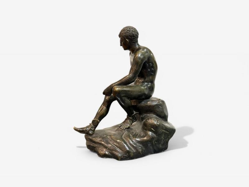 Classical, Cast Bronze, Grand Tour, Statue of Seated Hermes, Italy, 20th C. - 4