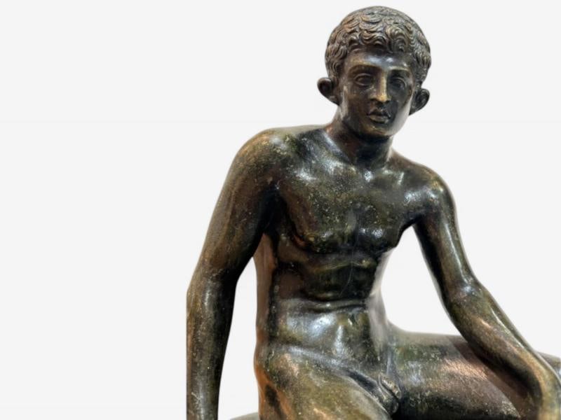 Classical, Cast Bronze, Grand Tour, Statue of Seated Hermes, Italy, 20th C. - 5