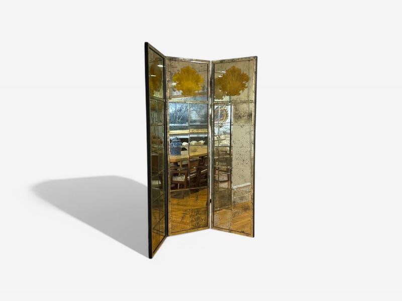 Art Deco Style, Antique Glass, Distressed Mirror, Room Divider, USA, 20th C. - 3