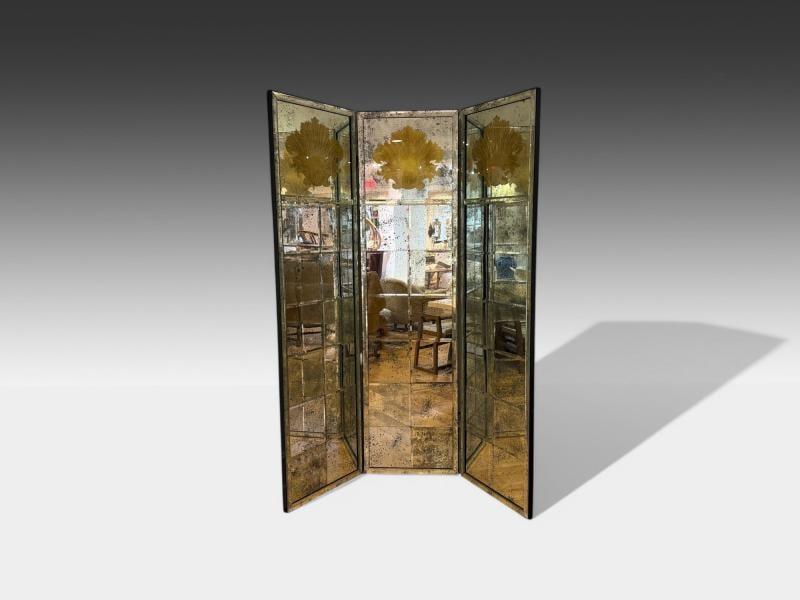 Art Deco Style, Antique Glass, Distressed Mirror, Room Divider, USA, 20th C. - 4
