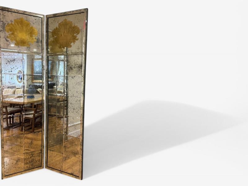 Art Deco Style, Antique Glass, Distressed Mirror, Room Divider, USA, 20th C. - 5