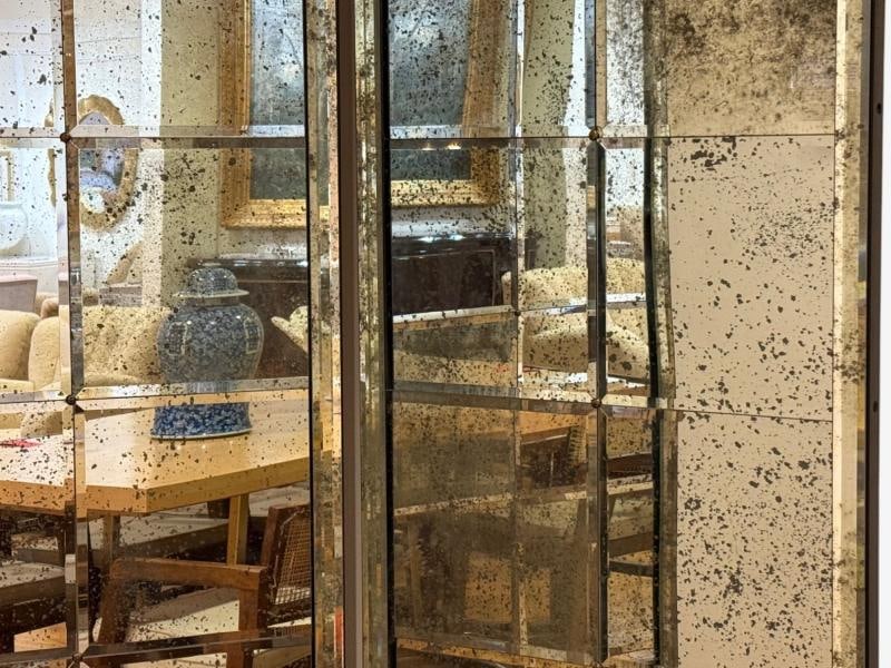 Art Deco Style, Antique Glass, Distressed Mirror, Room Divider, USA, 20th C. - 8