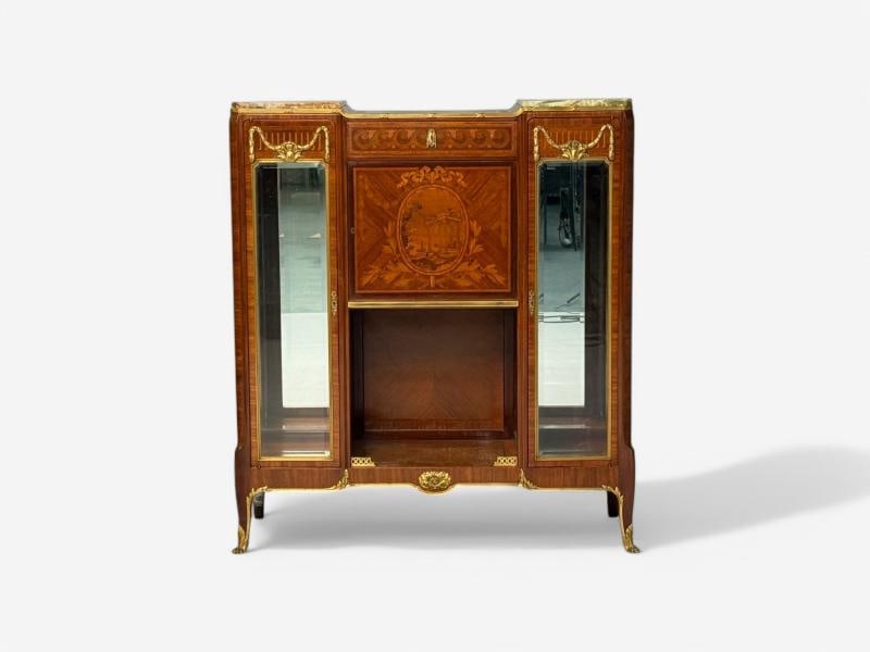 Haentges Frères, Louis XVI, Marquetry, Bronze, Vitrine Cabinets, Paris, 19th C. - 7