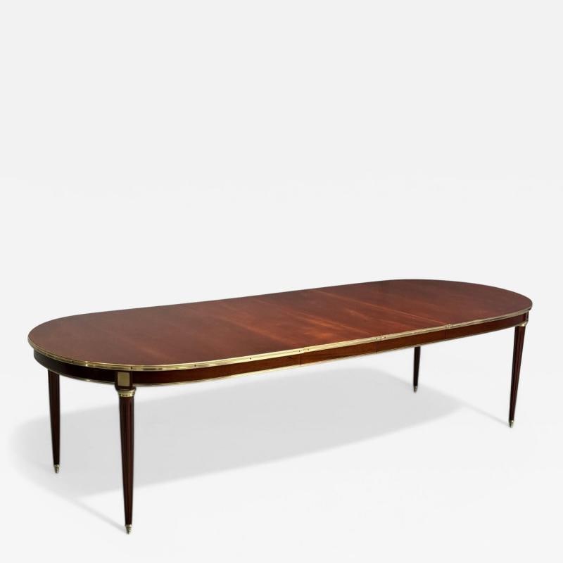 Maison Jansen, Louis XVI Style, Mahogany, Bronze, Dining Table, France, 1920s: Title: Maison Jansen, Louis XVI Style, Mahogany, Bronze, Dining Table, France, 1920s Description: Maison Jansen, Louis XVI Style, Mahogany, Bronze, Dining Table, France, 1920s A finely crafted dining