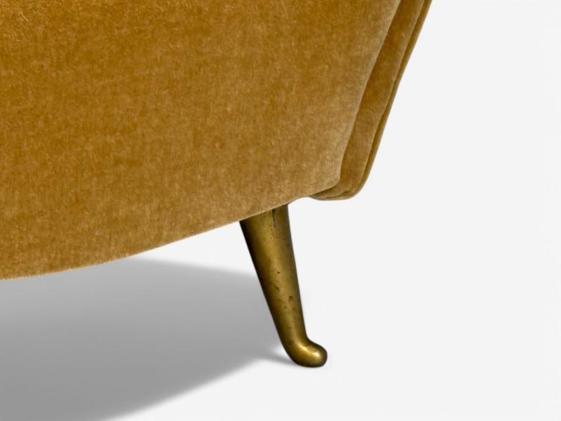 ISA Bergamo, Italian Mid-Century, Bronze, Camel Mohair, Lounge Chairs, 1950s - 9
