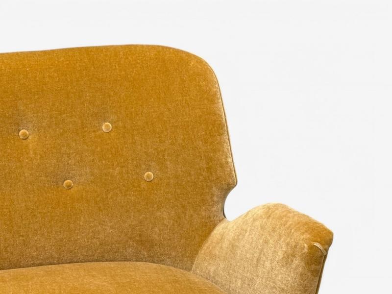 ISA Bergamo, Italian Mid-Century Modern, Bronze, Camel Mohair, Settee, 1950s - 8