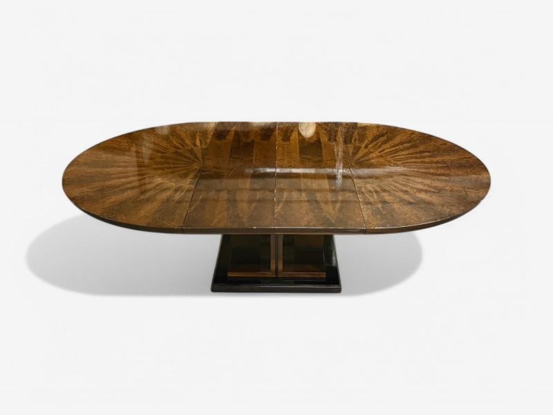 Art Deco Style, Sunburst Mahogany, Lacquer, Dining Table, Center Table, 20th C. - 10