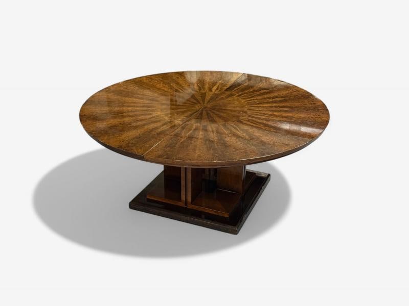 Art Deco Style, Sunburst Mahogany, Lacquer, Dining Table, Center Table, 20th C. - 7