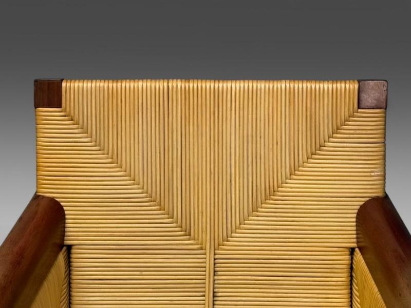 John Hutton, Donghia, Mahogany, Wicker Cane, Merbau Lounge Chairs, USA, 1995 - 6