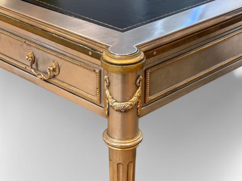 John Vesey, Louis XVI Style, Steel, Bronze, Rare Writing Desk, USA, 1960s - 5