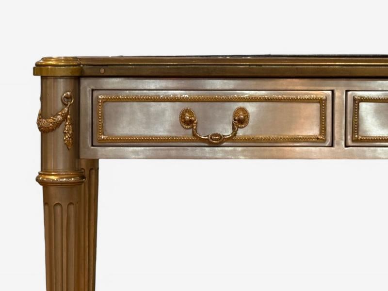John Vesey, Louis XVI Style, Steel, Bronze, Rare Writing Desk, USA, 1960s - 7