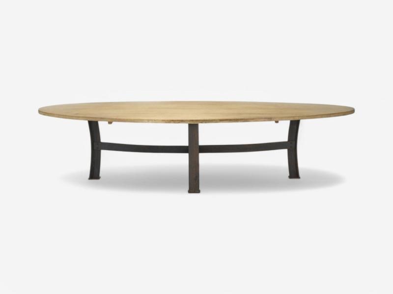Industrial Mid Century Modern, Oak, Steel, Monumental Dining Table, USA, 1970s - 3