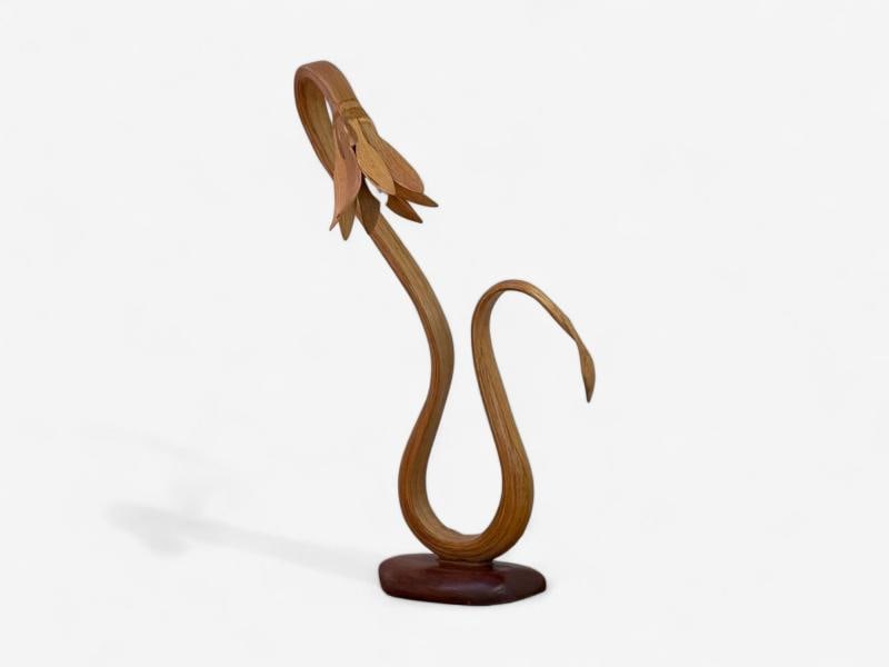 Raka Studio, Contemporary, Organic Modern, Flower Table Lamp, Bentwood, 21st C. - 4