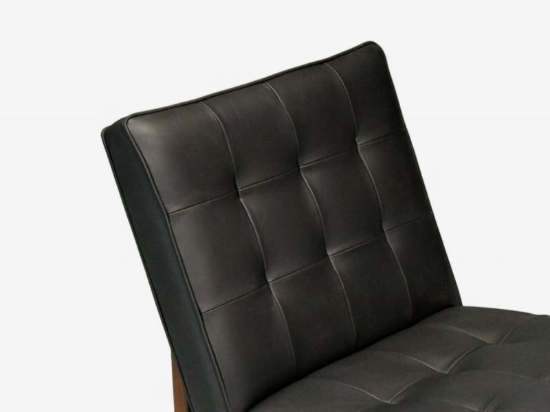 Thayer Coggin, Danish Modern Style, Tufted Black Leather, Lounge Chairs, 21st C. - 9