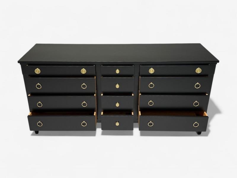 Charak, Hollywood Regency Style, Dresser, Black Painted Wood, Brass, USA, 1962 - 11