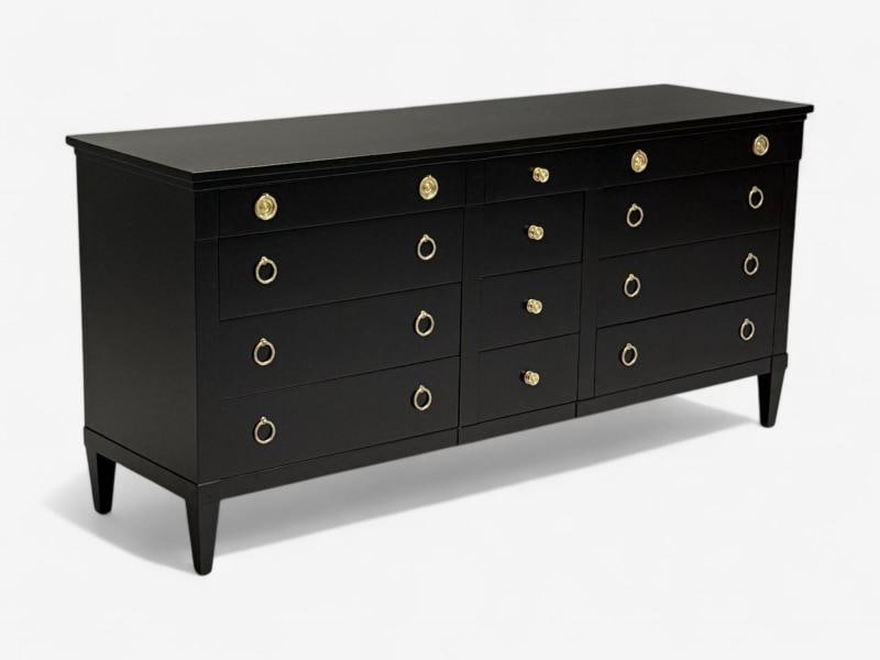 Charak, Hollywood Regency Style, Dresser, Black Painted Wood, Brass, USA, 1962 - 5