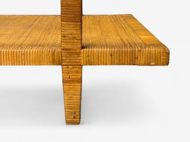 Bielecky Brothers, Modern Coffee Table, Cane Wrap, Glass, USA, 21st C. - 7