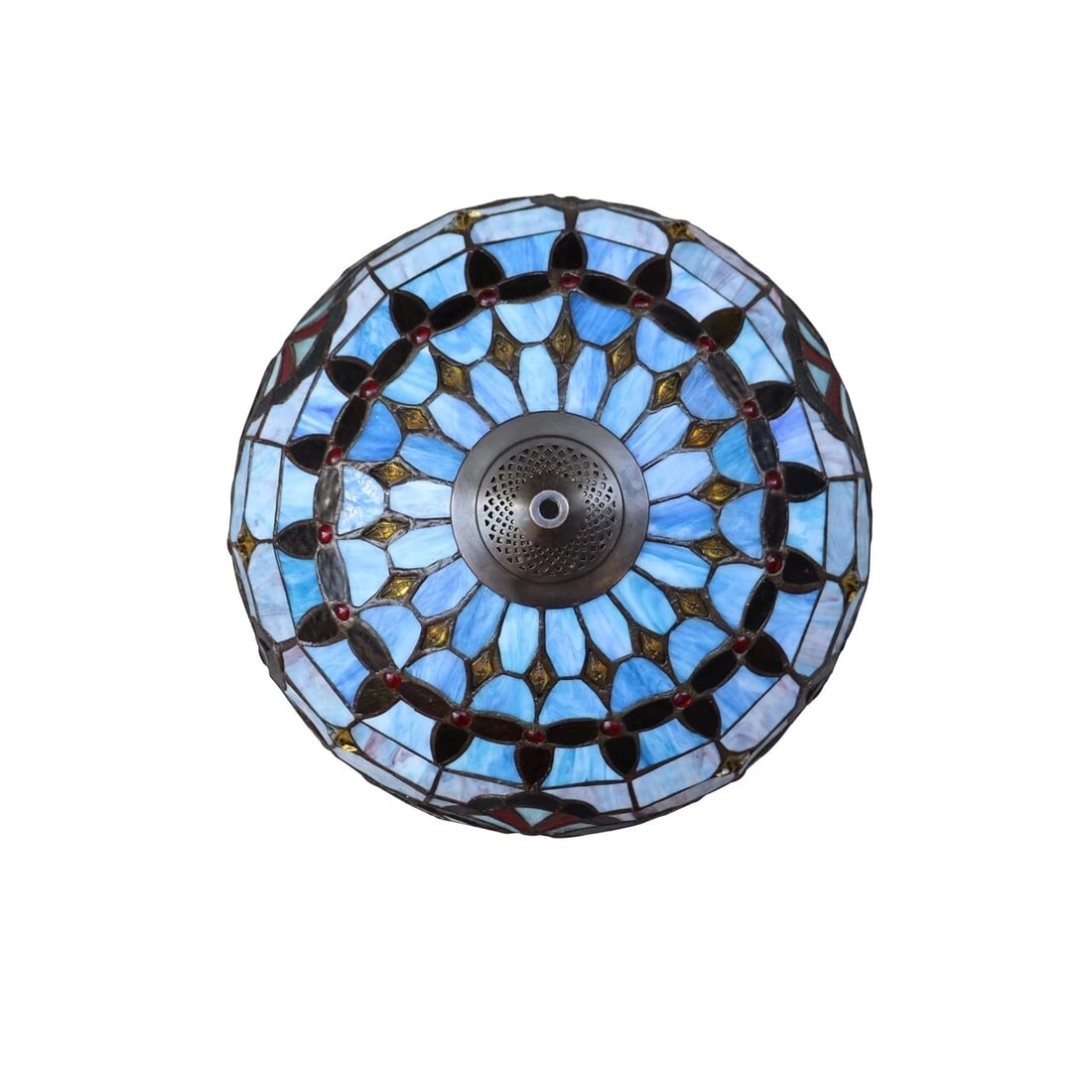 25" Stained Glass Lighted Base Table Lamp - 5