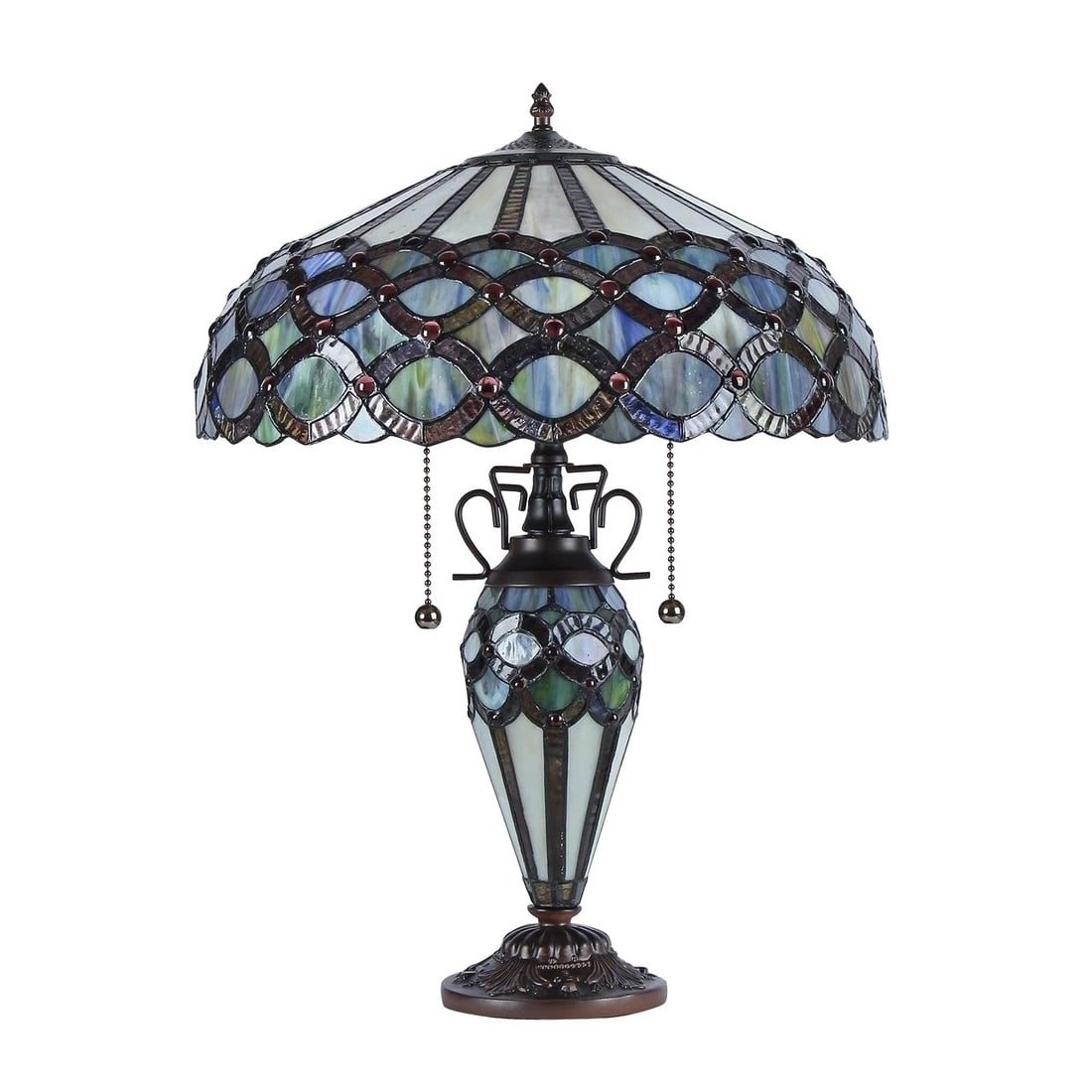 25.2" Stained Glass Lit Base Table Lamp - 2